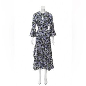 ERDEM Silk Floral Midi Dress